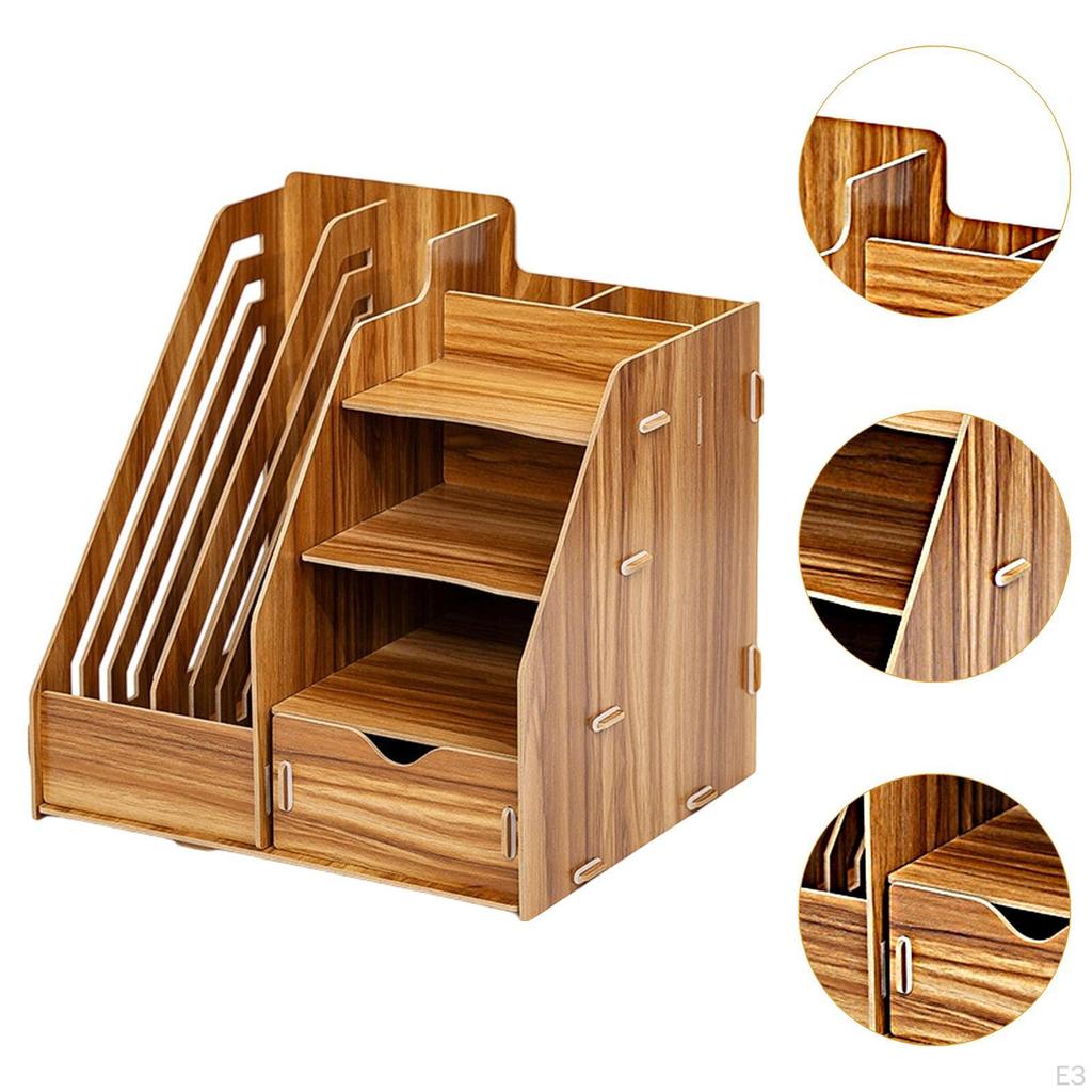 Organizer na biurko Stojak na dokumenty Artykuły biurowe Drewniany schowek do sypialni