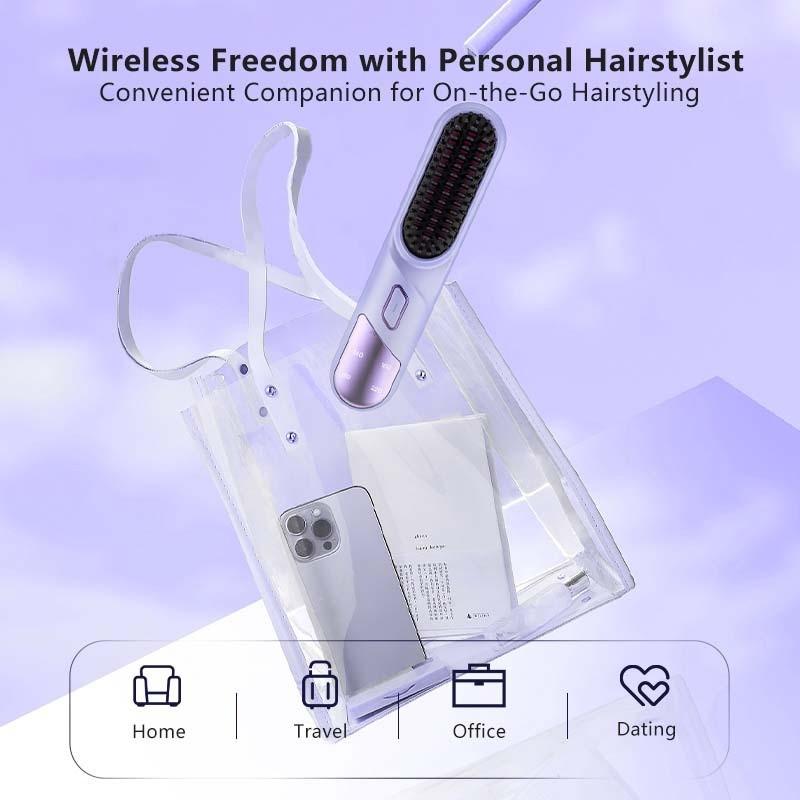 New Household Curler Wireless Negative Ion Straightening Hair Comb Portable Hair Straightener Comb