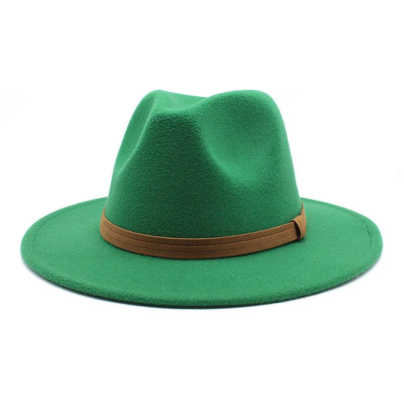Men'S And Women'S Top Hat Flat Edge Straight Edge Suede With Accessories Woolen Jazz Hat