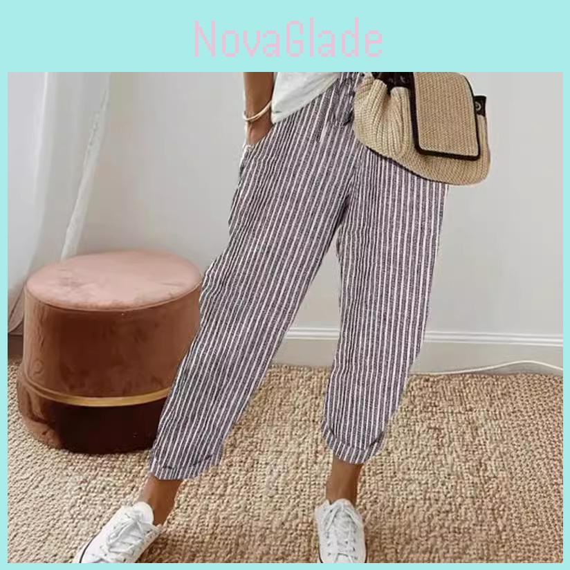 Summer Casual Loose Pants With Drawstring For Women Comfort Fit