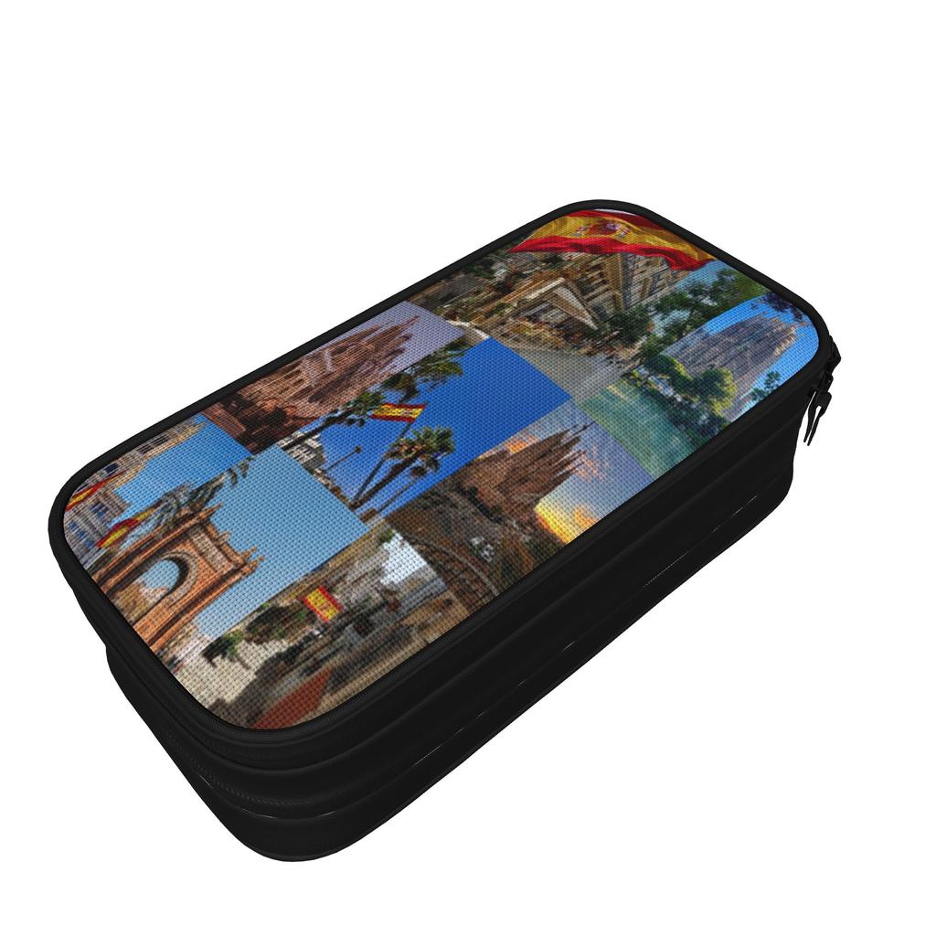 Spanish Flag Accessories Pencil Case Large Capacity School Accessories  Pen Case Amazing Gift