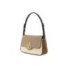 Tory Burch Felix Fashion Minimalist Leather Baguette Underarm Tote Shoulder Bag Women's Apricot with Cream White