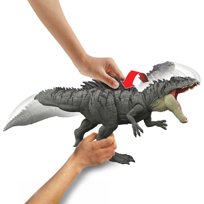 Figurine dinosaure - JURASSIC WORLD MATTEL - Giganotosaurus - Attaque améliorée - Mâchoire XXL - Mode Survival