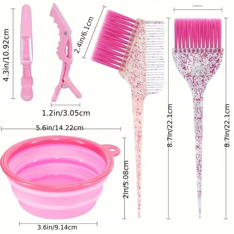 Professional 11Pcs Hair Coloring Kit Highlighting Tools Comb Brush Dye Bowl Earmuffs For Barber Beauty Salon Home Use