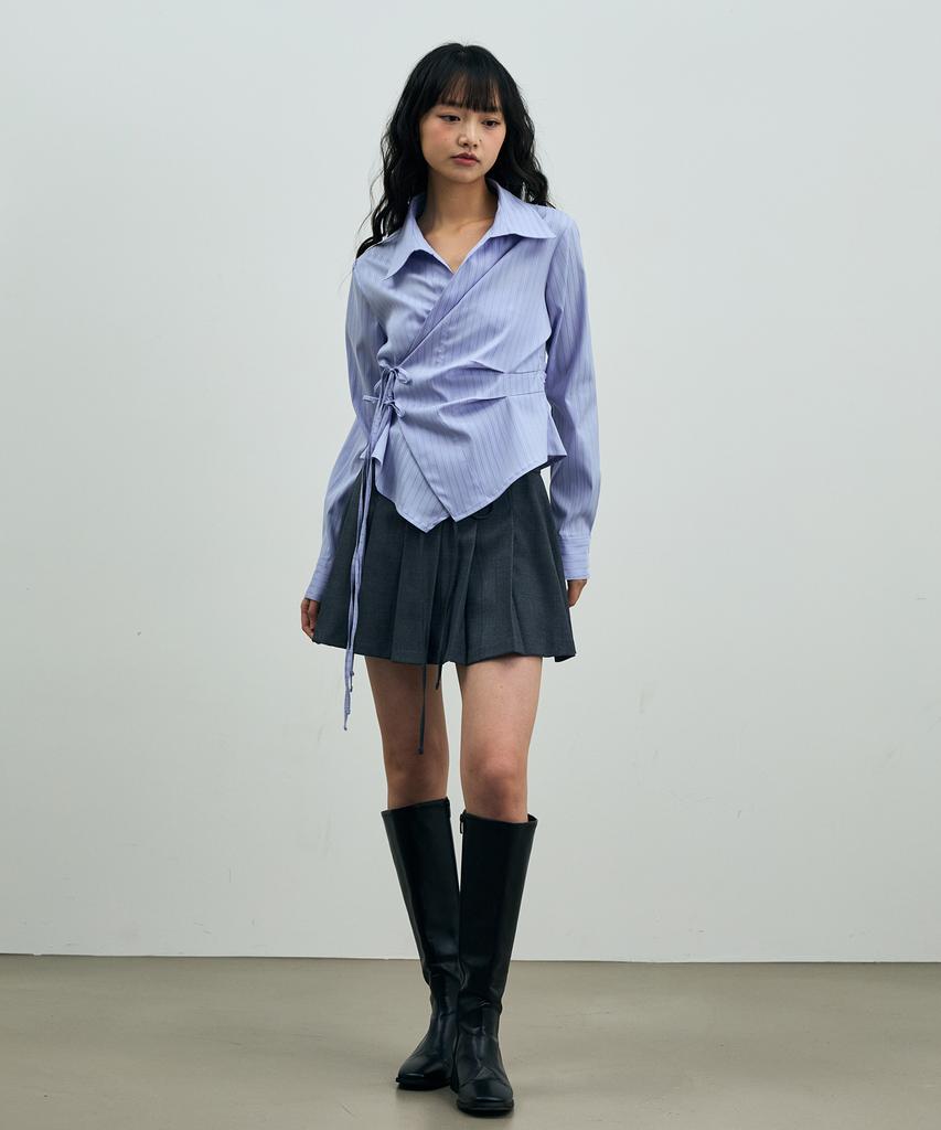 Alikim Mild Pleats Skirt Pants / Charcoal