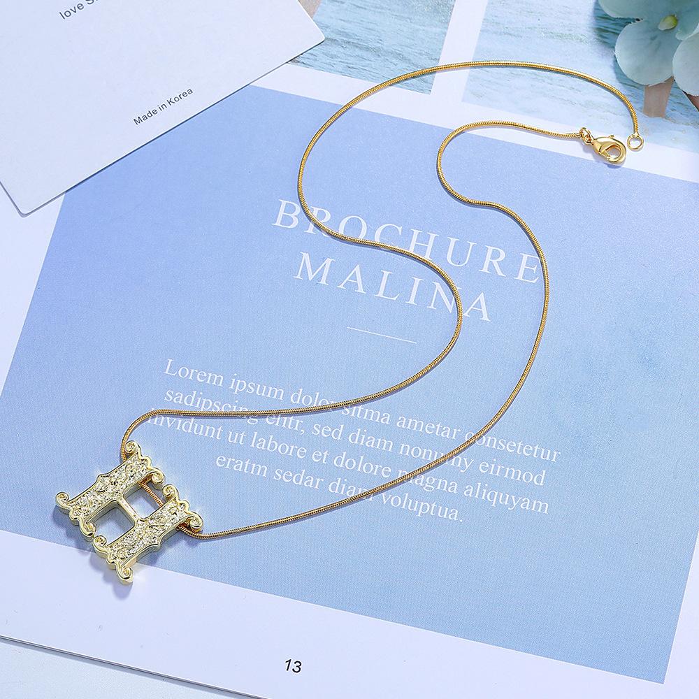 

Подарки на День святого Валентина Персонализированное ожерелье с буквами алфавита Модный тренд Цепочка на ключицу Популярные ювелирные изделия copper золотой