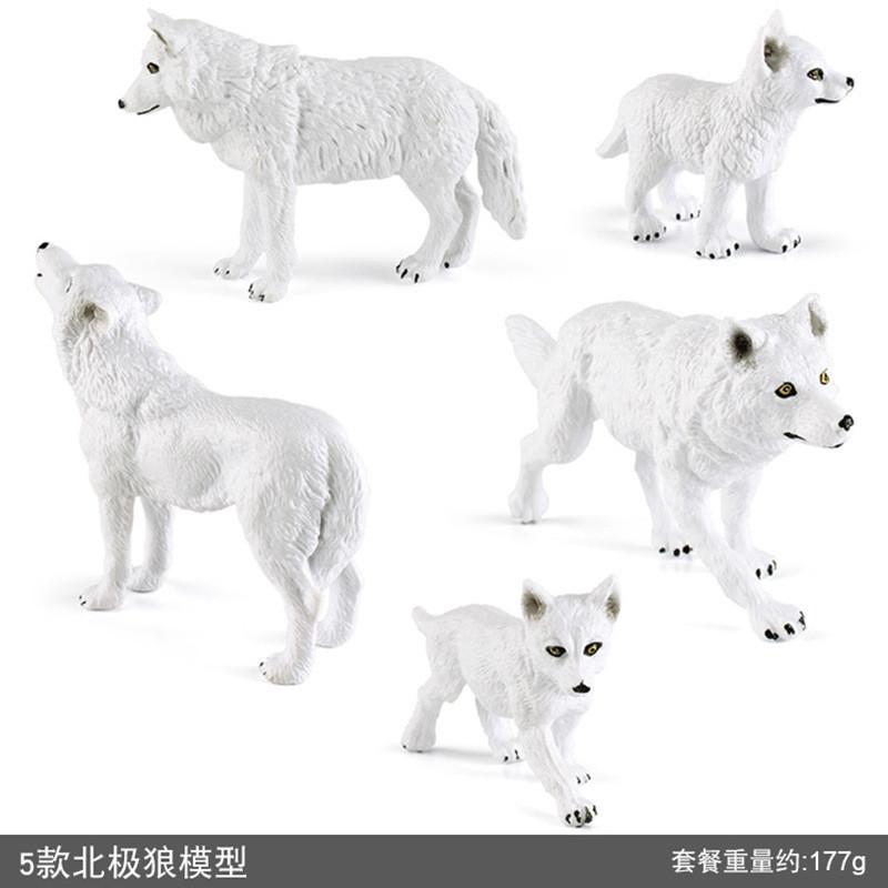 High Quality Pvc Arctic Wolf Figurine Set Including Howling And Standing Wolves