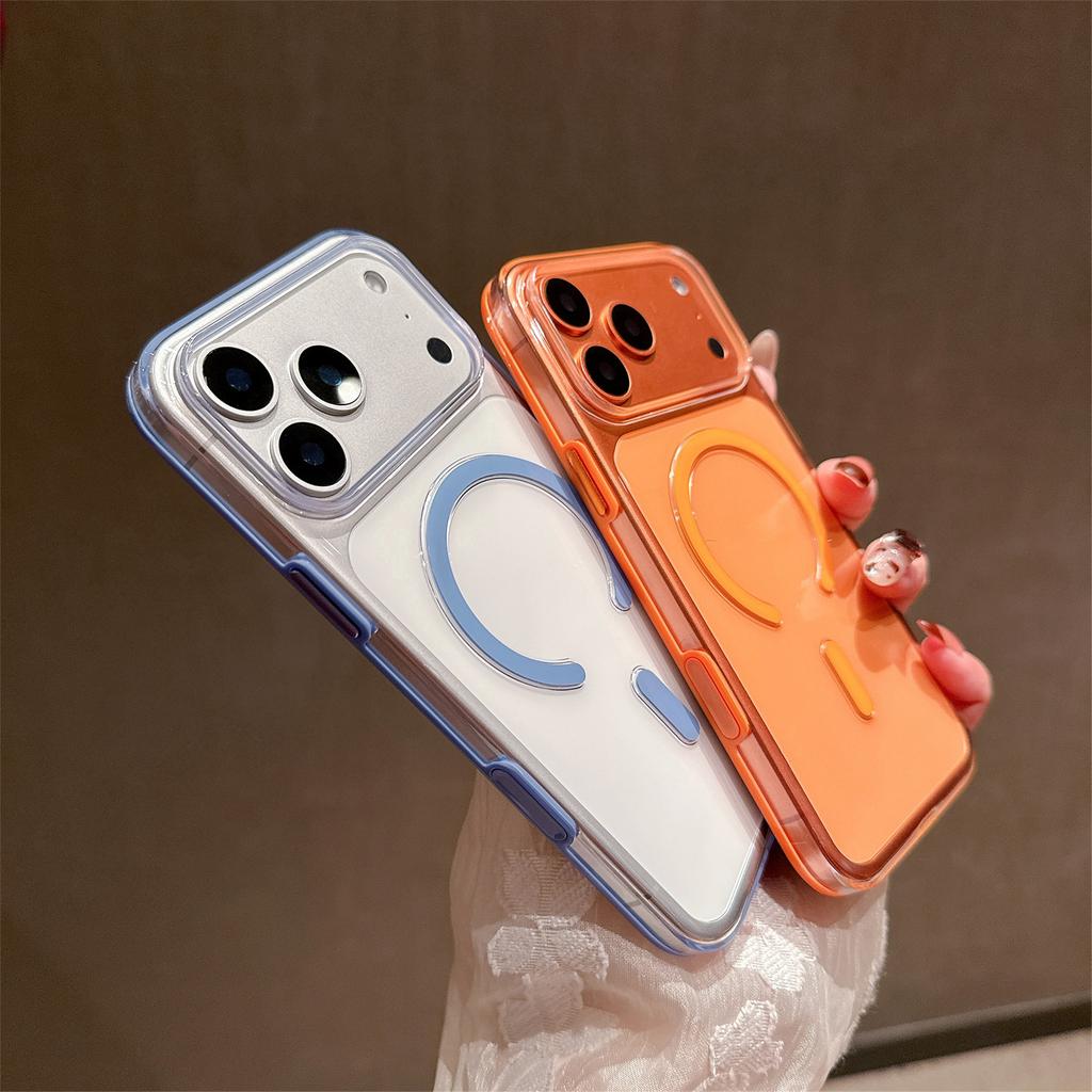 For iPhone 17 Pro Case Compatible with MagSafe Shockproof TPU + PC Clear Phone Back Cover