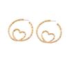 Gold earrings, earrings, new high-end love jewelry, light luxury accessories, women's stud earrings.