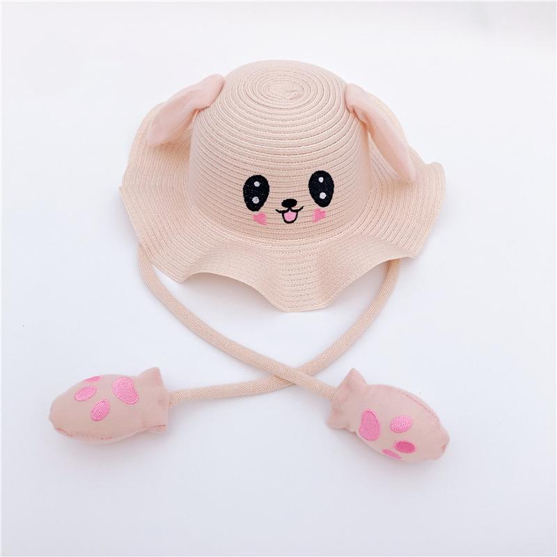 Kids Children Cute Cartoon Dance Ears Rabbit  Cap Fisherman Straw Hat