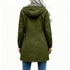 Women's Fashion Solid Color Hooded Loose Casual Waterproof Outdoor Jacket Lightweight Windbreaker Raincoat for Hiking Camping