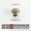 Antique Bronze Yellow Brass Cabinet Handle: Modern, Simple, Round Drawer Pull