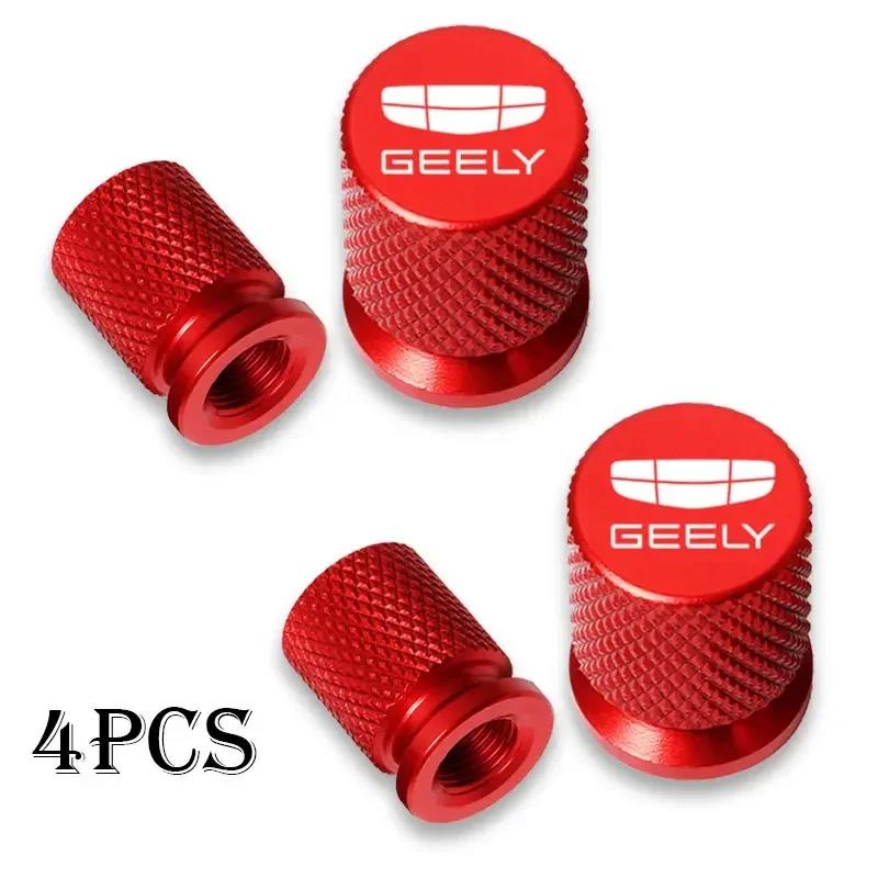 4pcs Car Wheel Tire Valve Caps Tyre Stem Covers Airdust Waterproof for Geely Atlas Coolray Emgrand EC7 EC8 X7 EX7 CK2 Valve Stems 1
