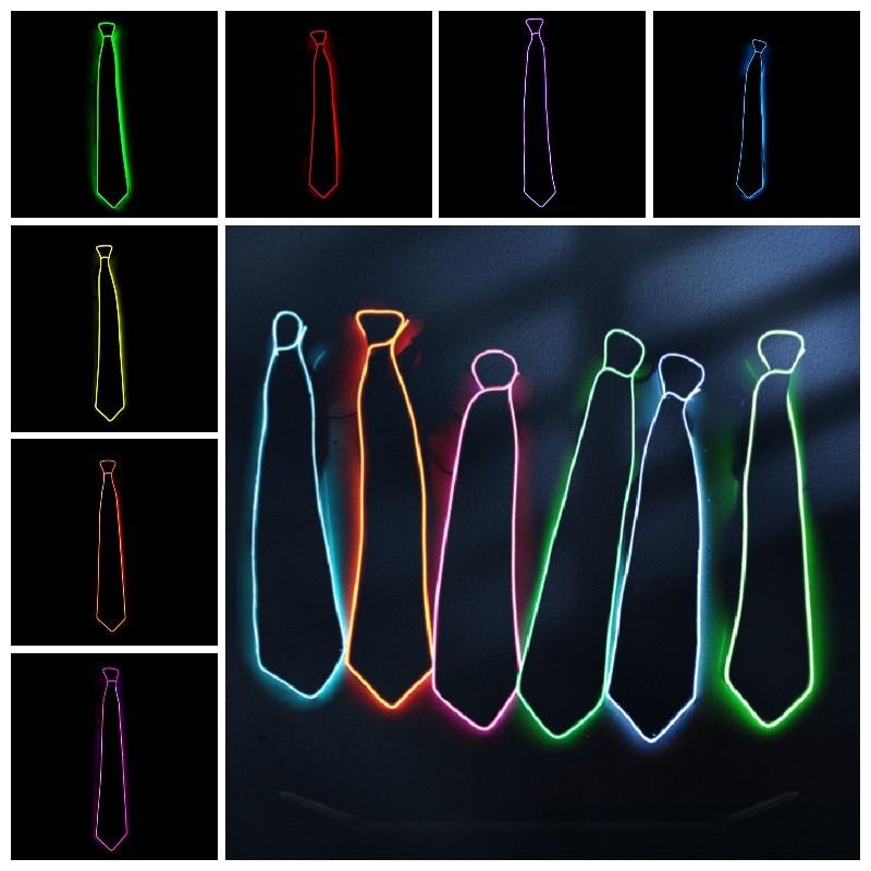 Led Glow Tie Vibrant Colorful Light-up Tie For Parties Bars And Ktv Events