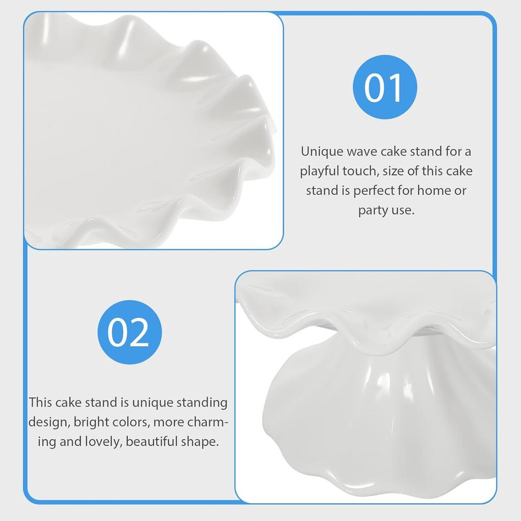 Ciieeo Ceramic Footed Bowl Small Raised Fruit Serving Tray Porcelain Pedestal Bowl Candy Snack Cake Display Stand for Birthday Holiday Party 5.5 Inch