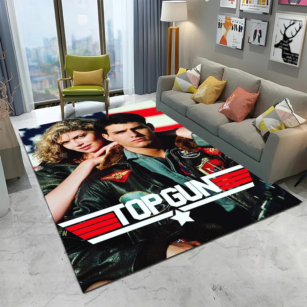 Top Gun Classic Movie Sign Tom Cruise Carpet Rug for Home Living Room Bedroom Sofa Doormat Decor,kid Area Rug Non-slip Floor Mat