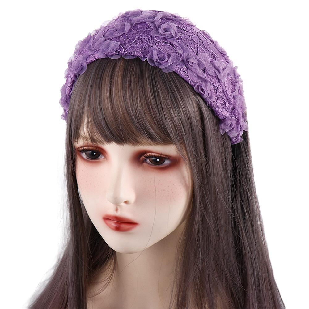 Non-slip Wide Hair Hoop Spring Mesh Flower Headband Lace Headband Korean Hairbands Women Hair Hoop