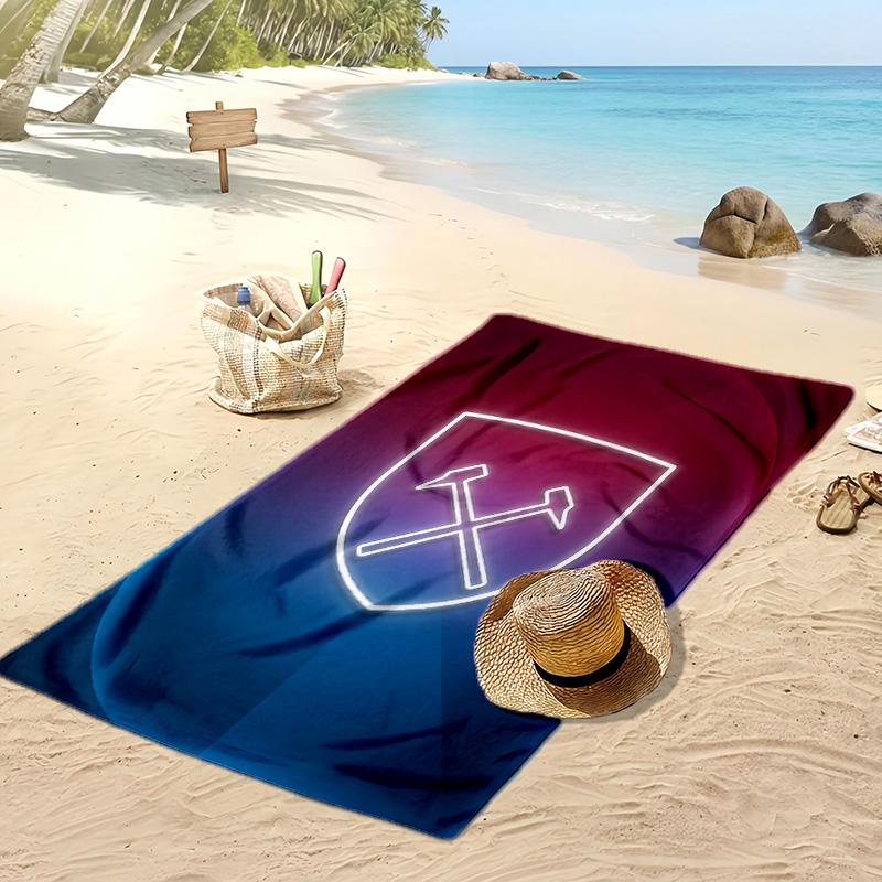 West Ham United Fußball-Print Strandtuch, Großes Weiches Schnelltrocknendes Handtuch für Strand Camping Schwimmen