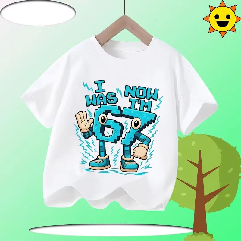 Kids 67 Themed Colorful Print TShirt Soft Cotton Fabric Breathable and Comfortable Ideal for Toddlers and Childrendf0293