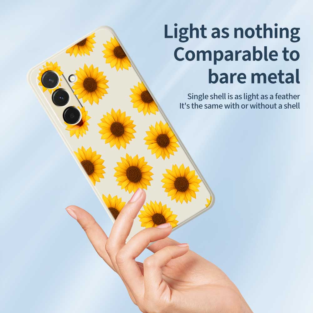 Etui na Samsung Galaxy A36 5G Wzór Słoneczników Nadruk Proste Krawędzie TPU Pokrowiec na Tył Telefonu