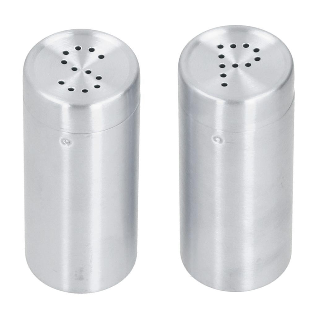 2pcs Spice Jar Stainless Steel Seasoning Bottle Salt and Pepper Shaker Kitchen Tool