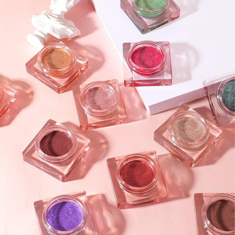 Ombretto monocromatico lucido Commercio estero Matte Pearlescent Glitter Beauty Makeup Ombretto a 12 colori