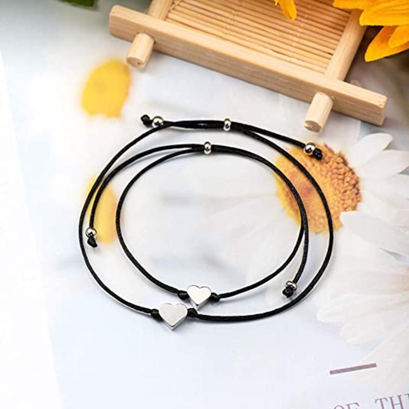 Bff Matching Bracelet for 2/3 Relationship Bracelets with Heart Charm Pendant for Creative Jewelry for Best Friends Coup