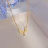 IFYOUOO Fashion Elegant Moonstone Teardrop Angel Wing Titanium Steel Necklace for Women - Ins Light Luxury Minimalist Choker