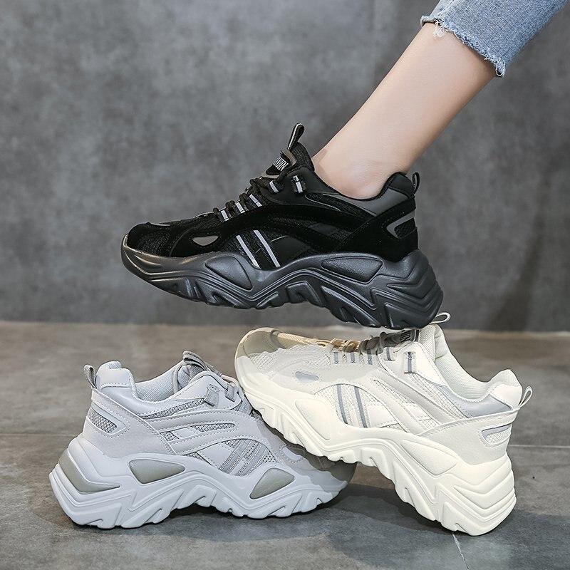 Mujer Plataforma Chunky Sneakers Fashion Lace Up Zapatos Casual Mujer Tenis  Cesta Femenina Otoño Vulcanizado Zapatos Zapatos Mujer comprar a buen  precio — entrega gratuita, reseñas reales con fotos — Joom