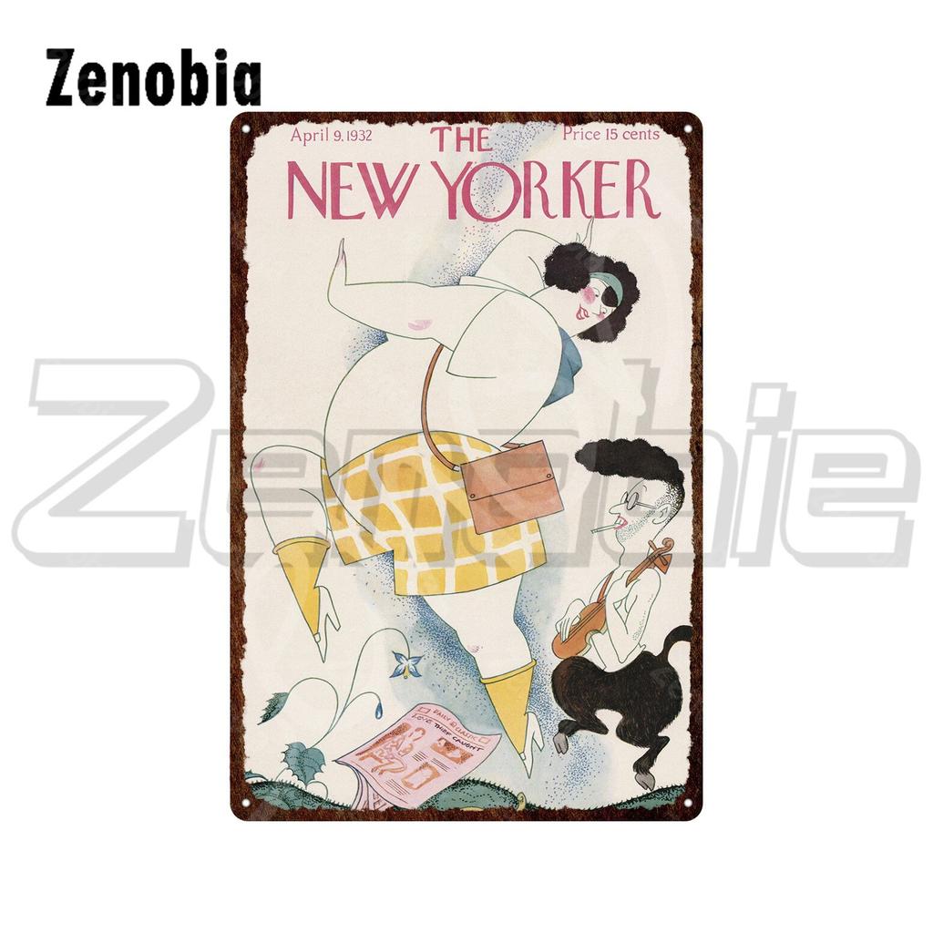 Vintage Travel Tin Sign  Surf Dive Ski  The New Yorker Metal Poster Plate  Decorative Iron Wall Art for Home Decor