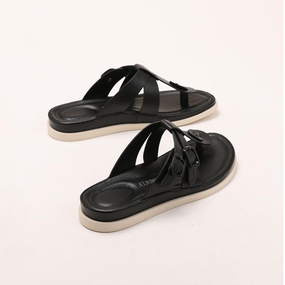 Fashion Slippers for Women 2025 Summer New with Buckle for Casual Wear Comfortable Clip Toe Thick Soled Sandals Womens Flip Flops Woman