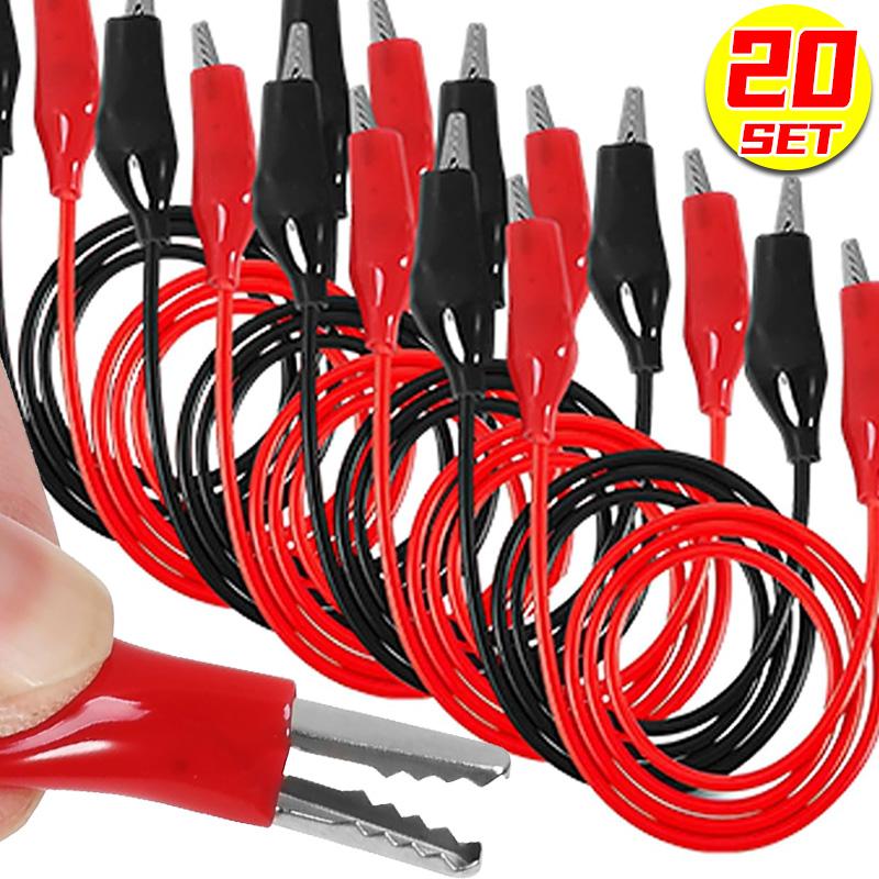 Double-Ended Alligator Clip Electrical Insulated Test Leads Jumper Wires with Crocodile Clamps for Circuit Connection Testing