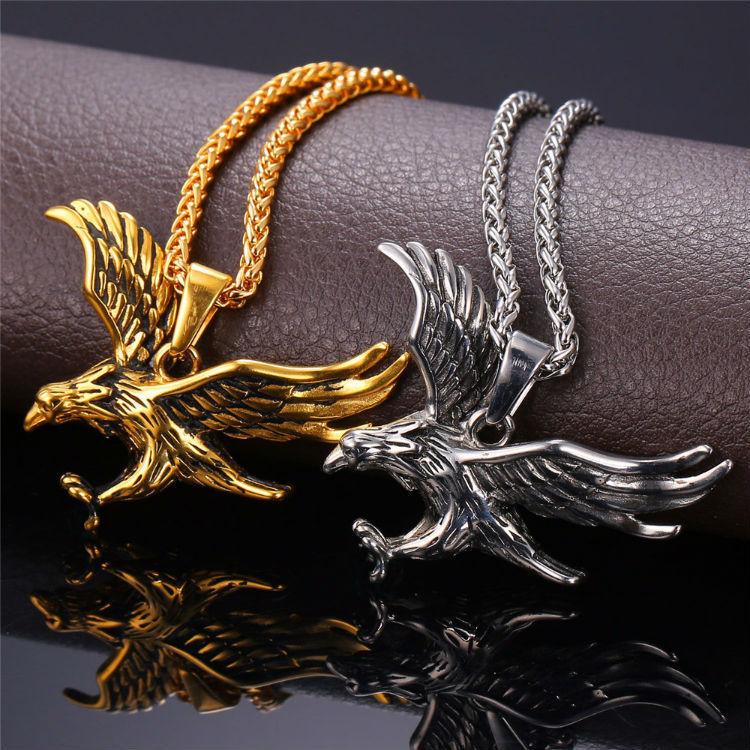 Hot New Fashion Personality Eagle Animal Charm Charm Pendant Eagle Big Roc Spreads Its Wings