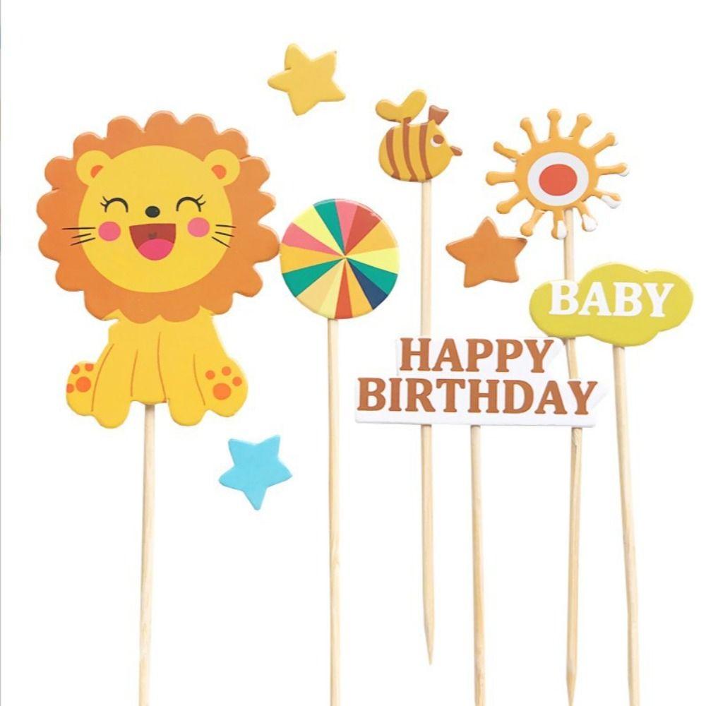 Niedliche Bär Kuchen Dekoration Alles Gute zum Geburtstag Geburtstagskuchenstecker Partyzubehör