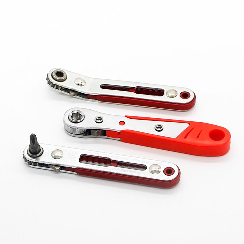 1PC Mini Ratchet Wrench Hexagon Torx Bidirectional Control for Single/Double Head Screwdriver Drill Bits Tool 1/4"(6.35mm)