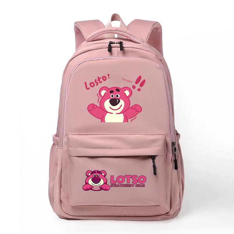 New LOSTO Strawberry Bear Printed Cartoon High-value Primary School Schoolbag Ultra-light Decompression Large Capacity