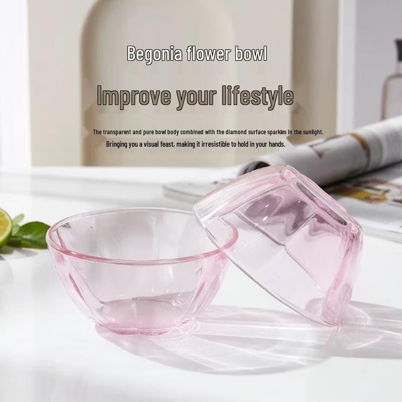 Begonia Flower Glass Bowl Set