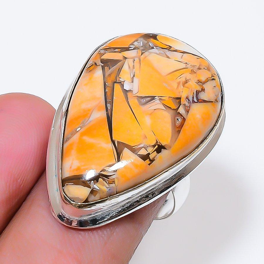 Natural Brecciated Mookaite 925 Sterling Silver Jewelry Ring Size 6.5 AR-18566