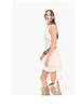 Korean Style Irregular Ribbon Layered V-Neck White Camisole Dress