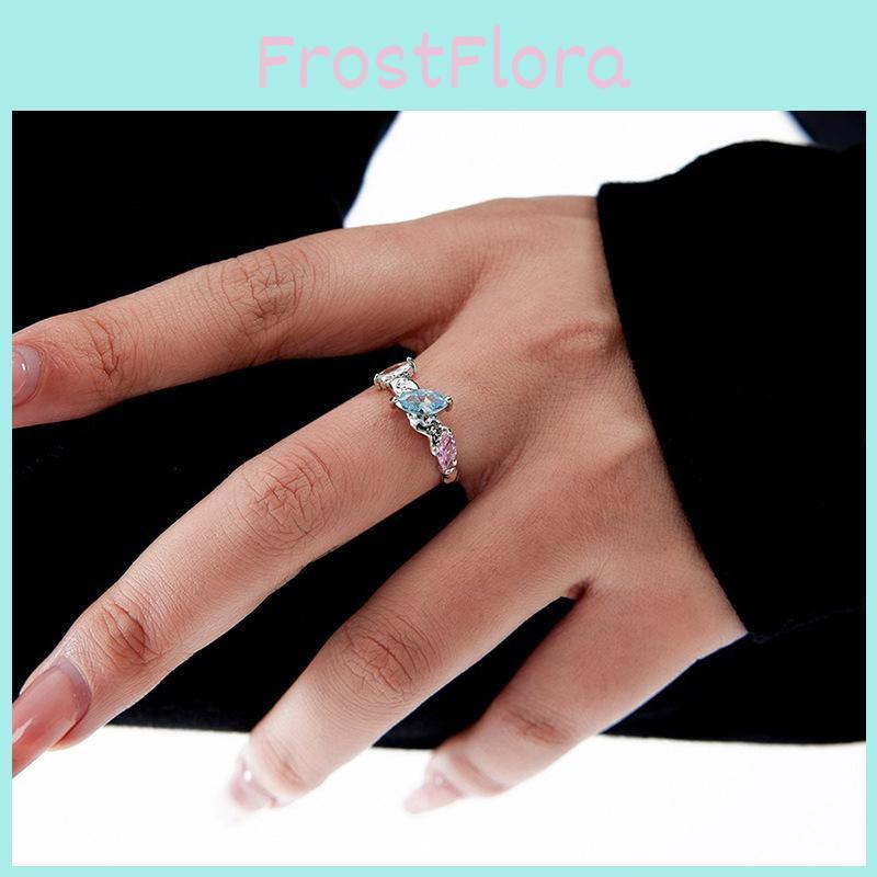 Stylish And Sophisticated Adjustable Open Ring With Colorful Gemstones For Women