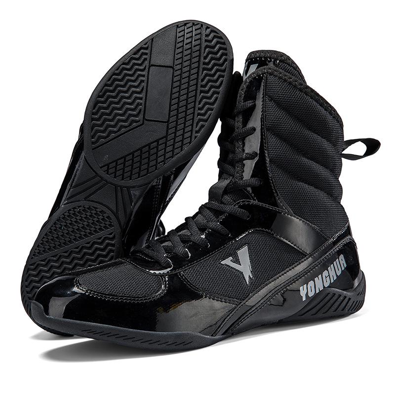 2190 Scarpe da Wrestling e Boxe Alte Antiscivolo Morbide per Allenamento Indoor & Competizione