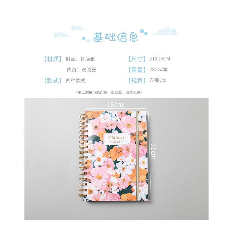 Portable Double Coil Business Schedule Daily Notebook Planner For Office Work