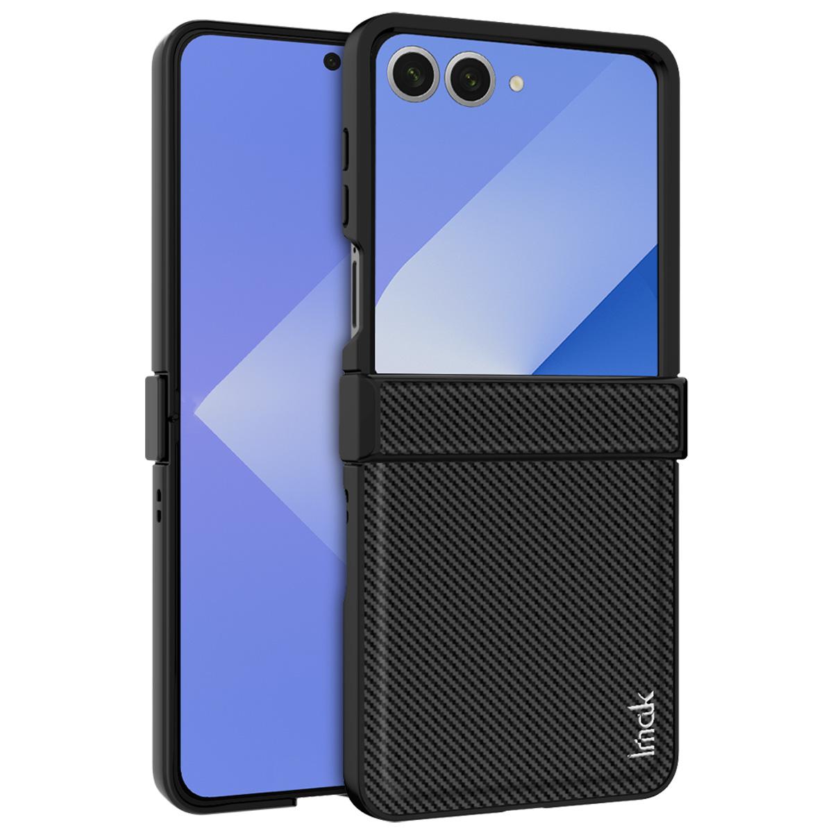 

IMAK Ruiyi Series for Samsung Galaxy Z Flip7 5G Case Carbon Fiber Texture Leather+PC Phone Cover A