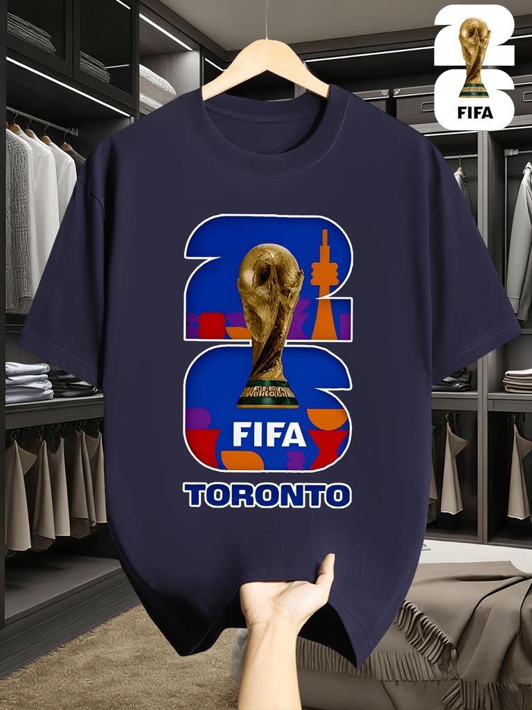 2026 Usa-Canadian Cup, FIFA Football Print Men'S Short Sleeve T-Shirt, Fashionable And Trendy Summer Top