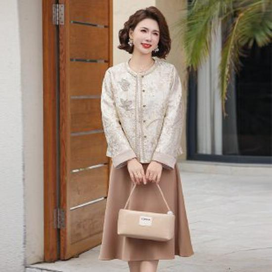 

2026 Chinese-Style Spring & Autumn Jacket for Middle-Aged Women 3XL бежевый
