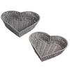 2Pcs Multipurpose Fruit Rattan Basket Heart Shaped Vegetable Storage Basket  Home Kitchen