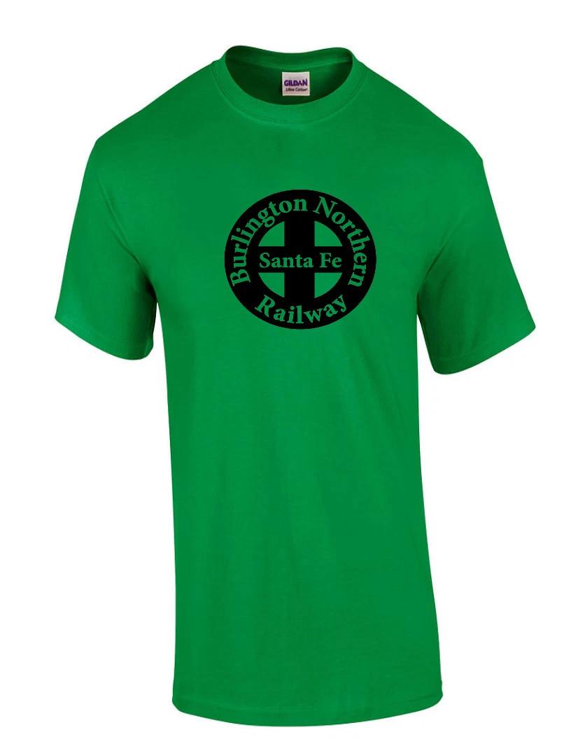 Vintage BNSF T-Shirt RETRO Railroad TRAIN Black Irish Green Tee Shirt S-5XL XL