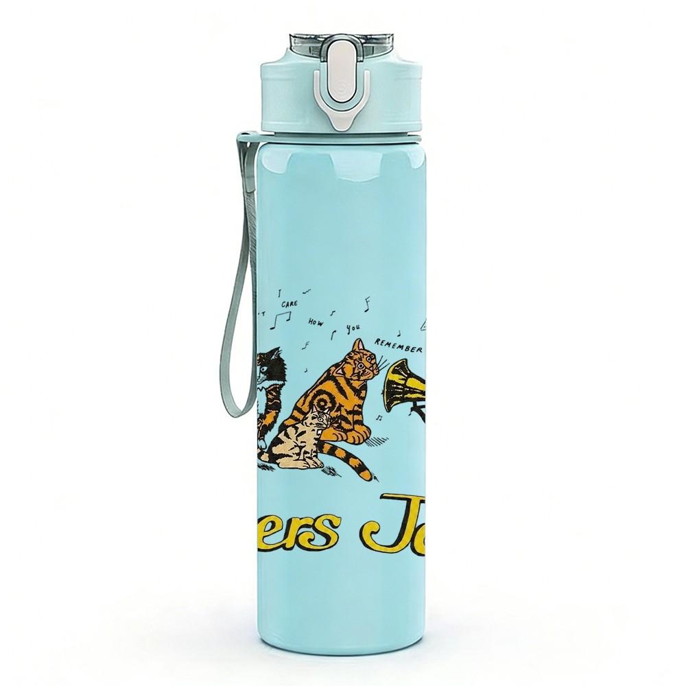 1PC Tiger Wild Animal Graphic 750ml Sports Water Bottle Leakproof Straw Lid Outdoor Office Home