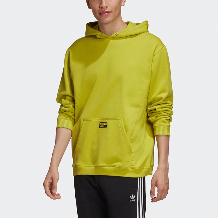 Adidas Originals Fashion Hoodie Casual Sport Pullover Men Tops Green Yellow GD9346