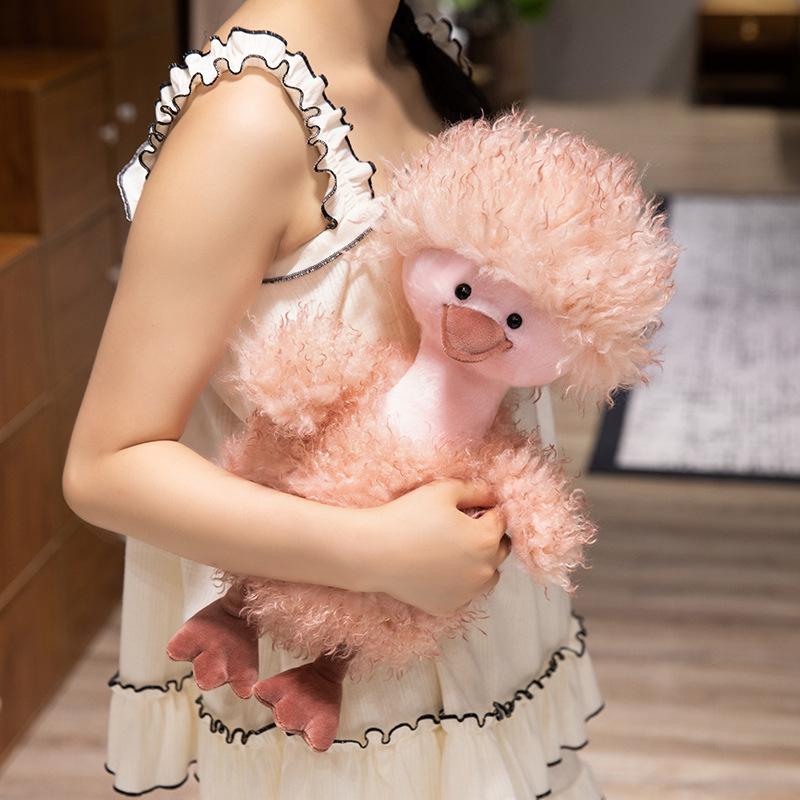 Curly Plush Toy Hair Yellow Duck Stress Reducing Doll Short Plush Pp Cotton Gift